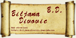 Biljana Divović vizit kartica
